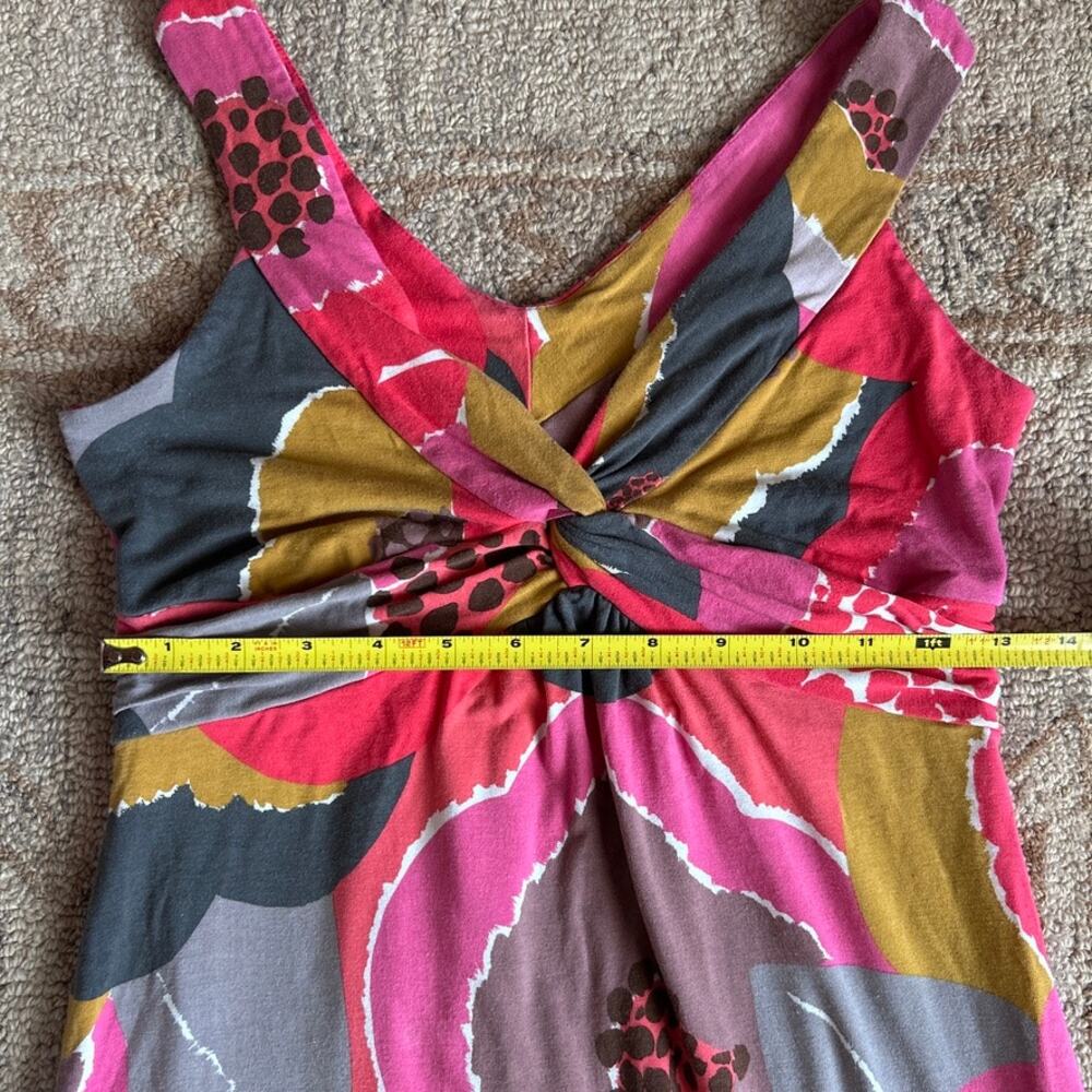 Boden Twist Front Maxi Dress Pink Floral Mod Retro Sleeveless Petite 6P - Picture 14 of 15